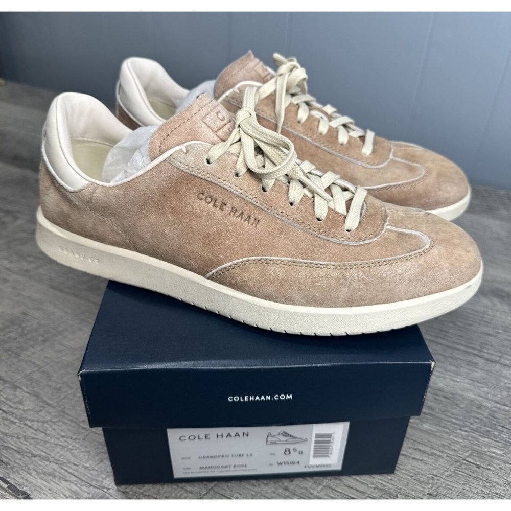 Cole Haan Shoes Womens 8.5 Tan Suede Sneakers Grand Pro Turf LS Lace up